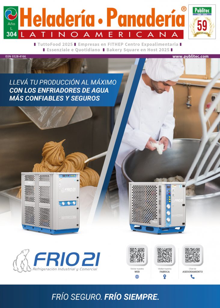 Tapa de revista HPL 304 donde Frio 21 presenta las soluciones de frio industrial y comercial para la industria alimenticia